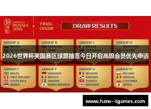 2026世界杯美国赛区球票抽签今日开启高级会员优先申请 2026世界杯美国赛区球票抽签今日开启高级会员优先申请